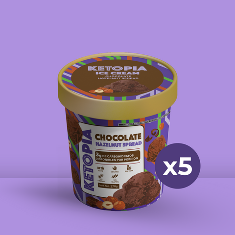 5 Pack Helado Keto Chocolate Hazelnut (370g)