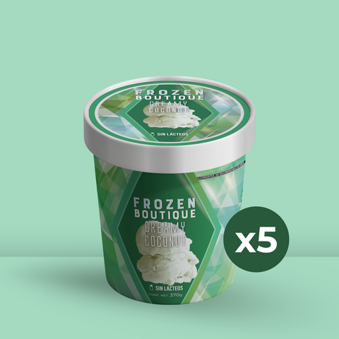 5 Pack Helado Vegano Creamy Coconut (370g)