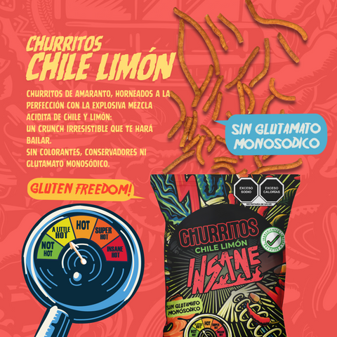 12 Pack Churros Chile Limón (55g)