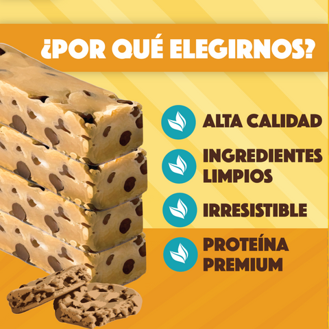 12 Pack Barra de Proteína Choco Chip Cookie Dough