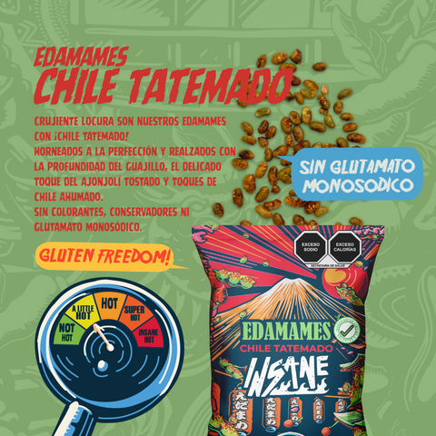2 pack Edamames Chile Tatemado (100g)
