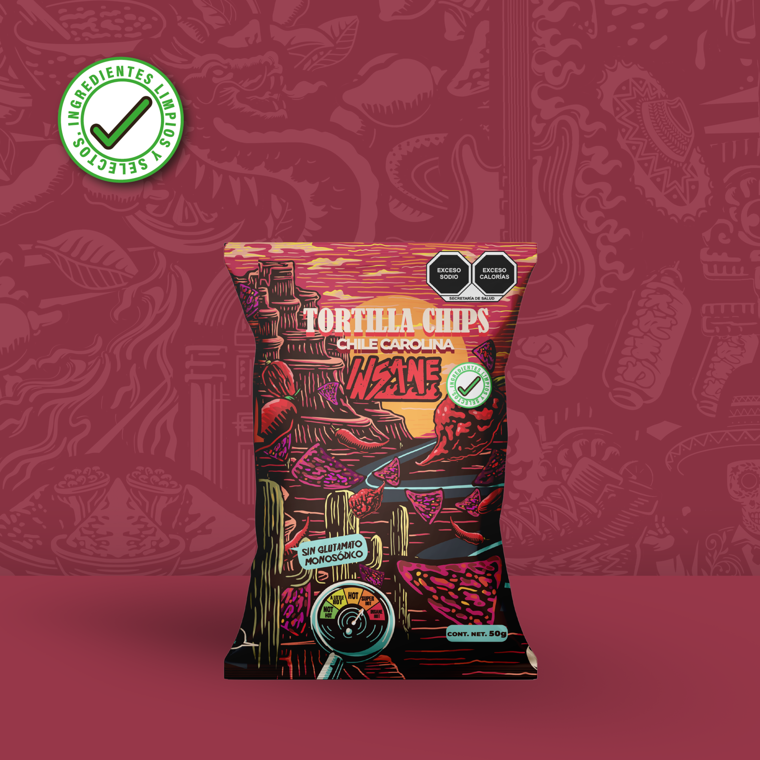 INSANE TOTOPOS DE MAÍZ HORNEADOS CHILE CAROLINA 50G