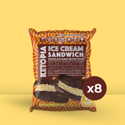 8 Pack Ice Cream Sandwich Chocolate Peanut Butter (130g)
