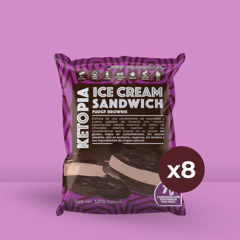 8 Pack Ice Cream Sandwich Fudgy Brownie (120g)