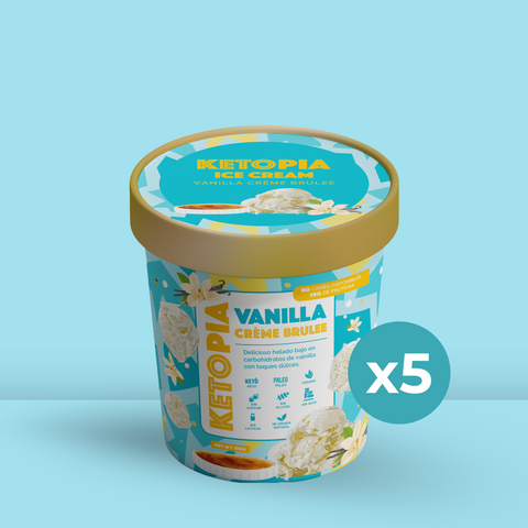 5 Pack Helado Keto Vanilla Créme Brulee (370g)