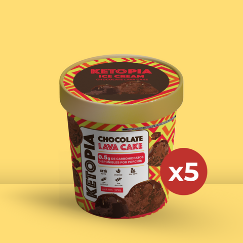 5 Pack Helado Keto Chocolate Lava Cake (370g)