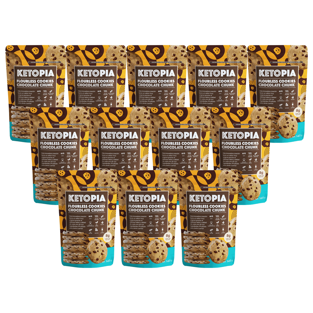 12-PAQUETES Galletas Keto Flourless Choco Chip