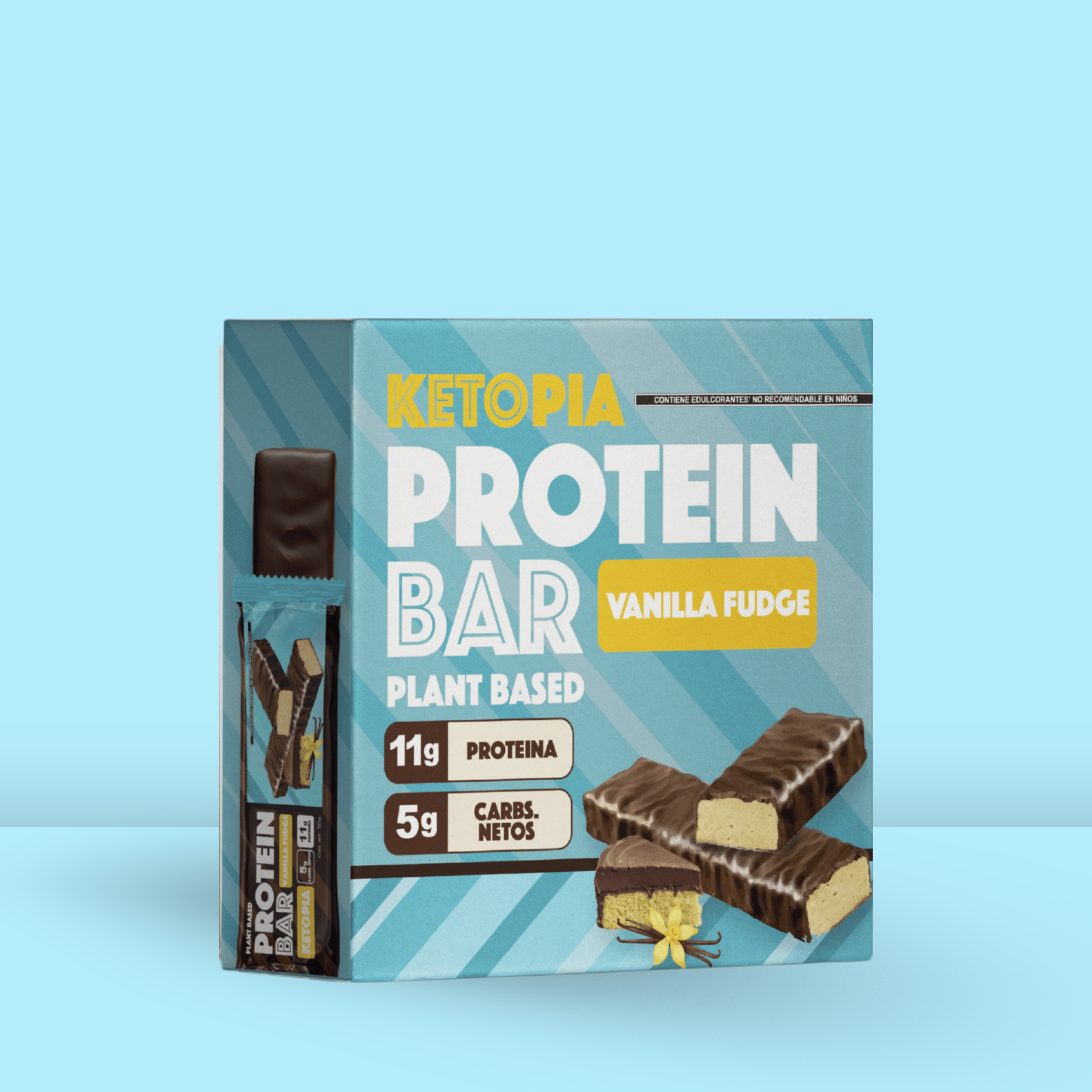 KETOPIA Barras de Proteina Keto De proteina Vainilla Fudge 6 PACK