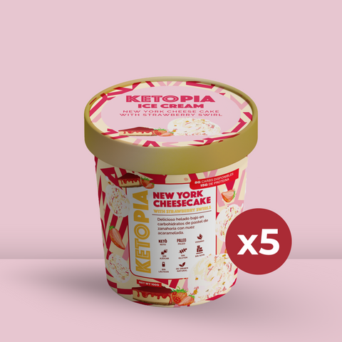 5 Pack Helado Keto New York Cheesecake with Strawberry (370g)