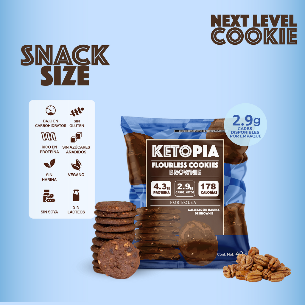 KETOPIA Galletas Keto Snack pack Brownie 40g - Frozen-Boutique