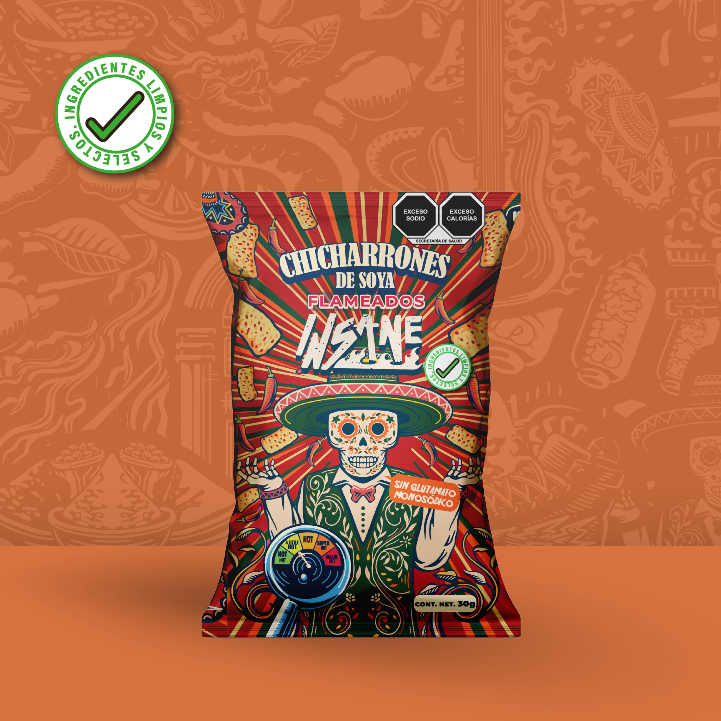 INSANE CHICHARRONES DE SOYA FLAMEADOS 30G