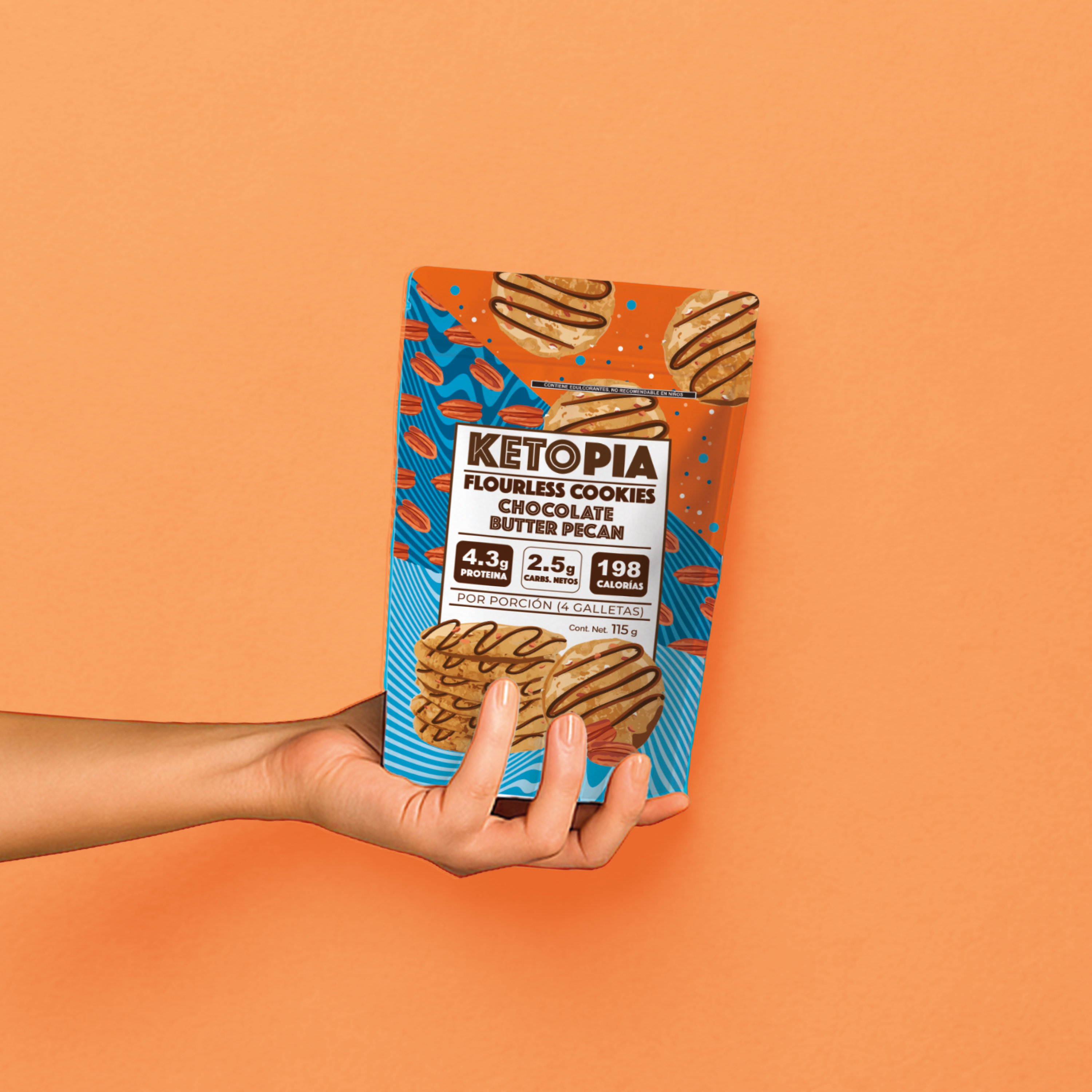 KETOPIA  Galletas Sin Azúcar Keto Chocolate Butter Pecan 115g
