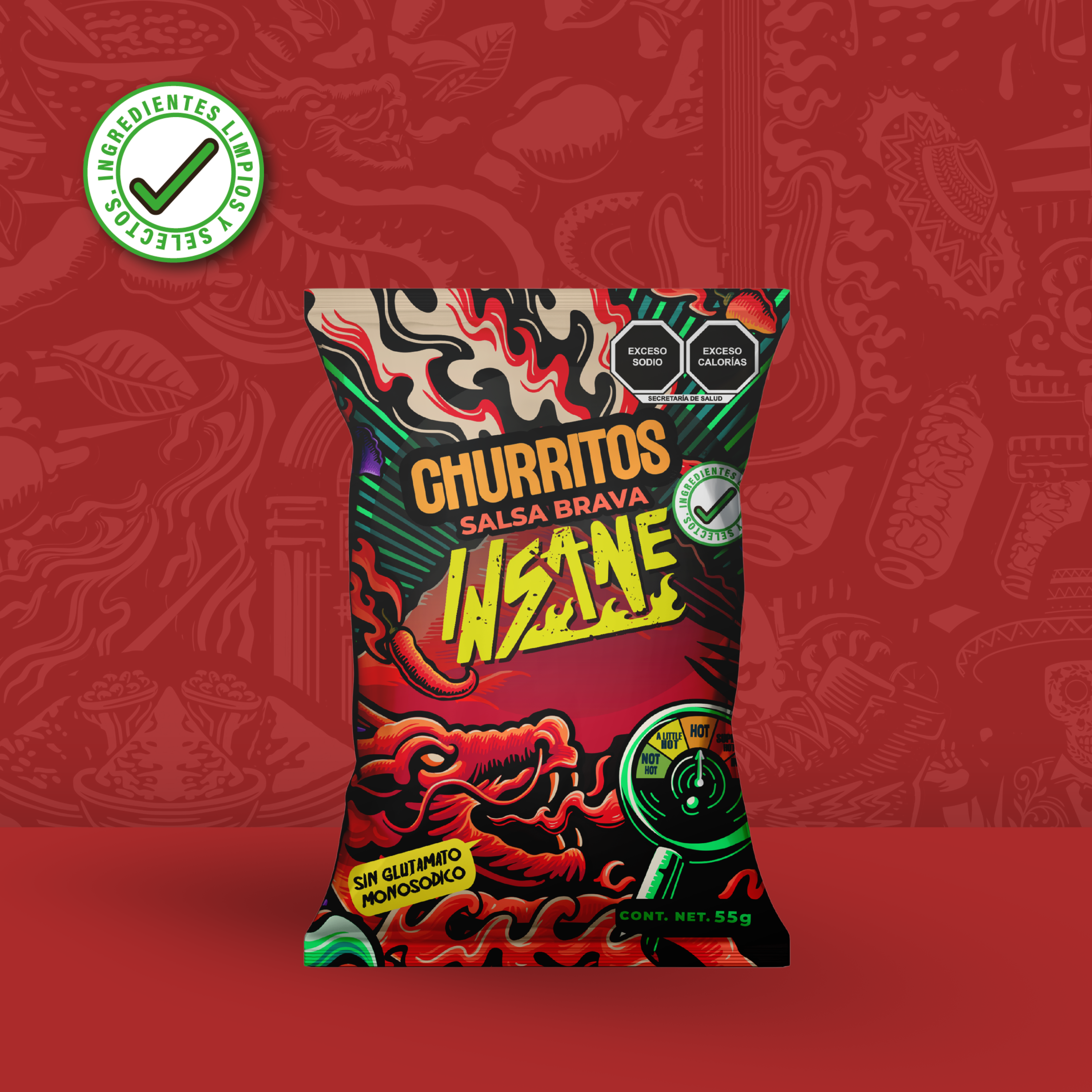 INSANE CHURRITOS DE AMARANTO SALSA BRAVA 55G