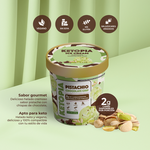 5 Pack Helado Keto Pistachio Chocolate Chip (370g)