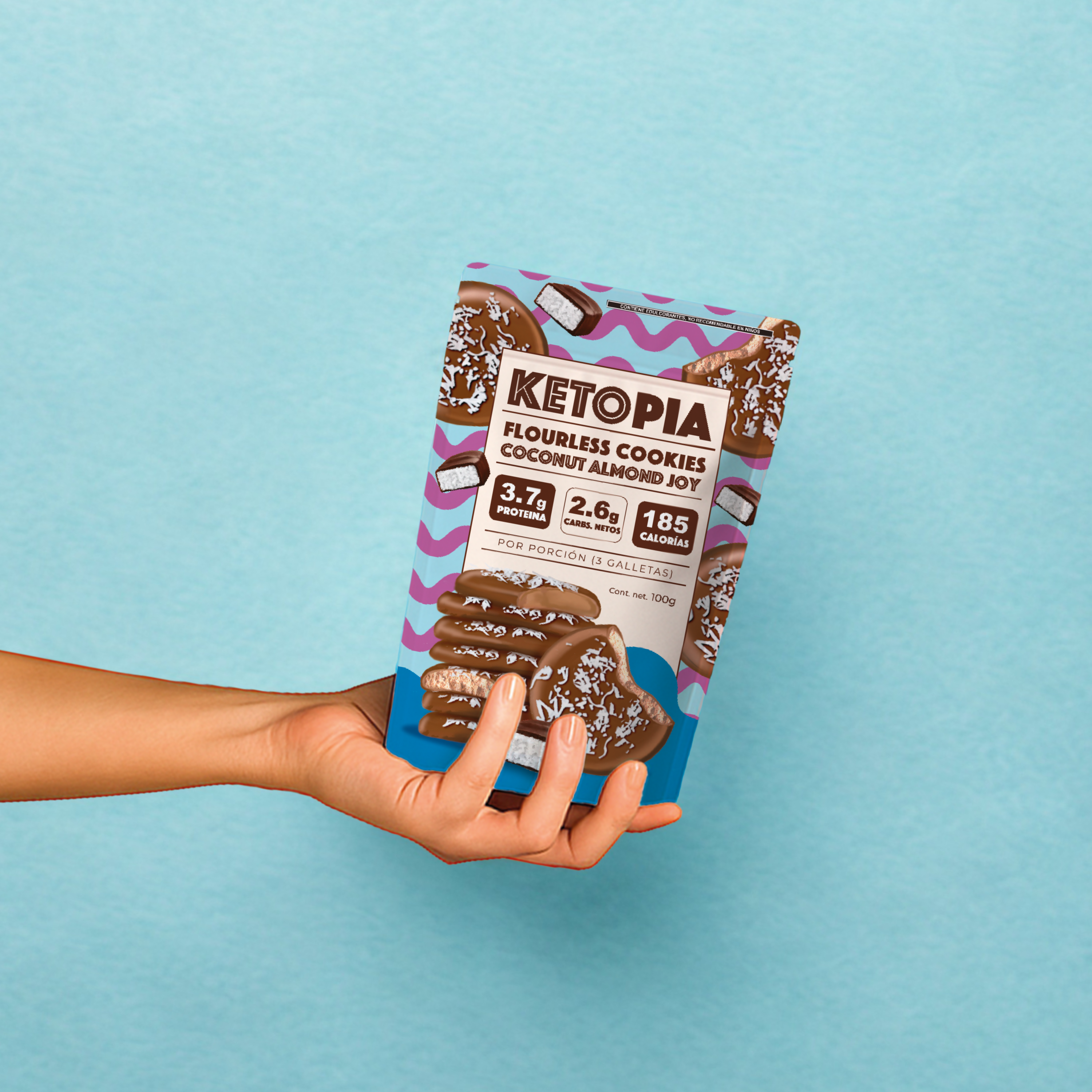 KETOPIA  Galletas Sin Harina Cubiertas de Chocolate Keto Coconut Almond Joy  100g