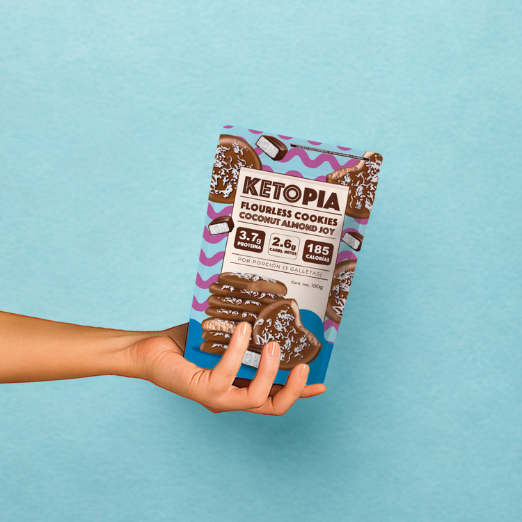KETOPIA  Galletas Sin Harina Cubiertas de Chocolate Keto Coconut Almond Joy  100g