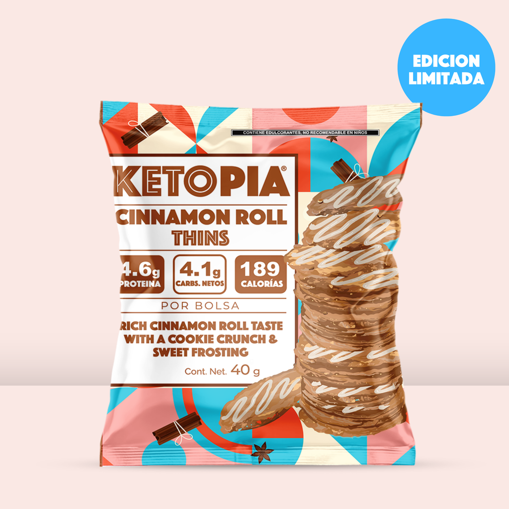 KETOPIA Galletas Thins Keto Snack pack cinnamon roll 40g - Frozen-Boutique