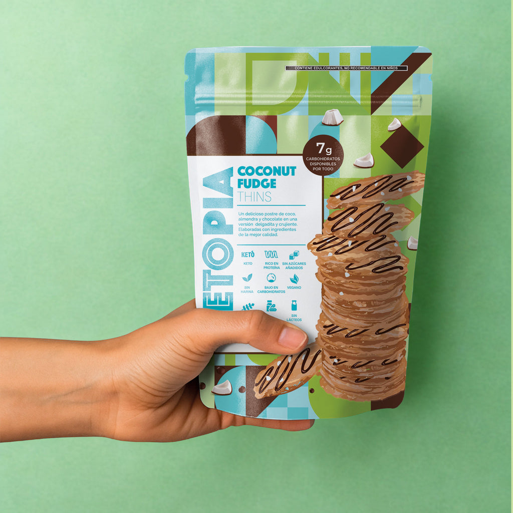 KETOPIA Galletas Thins Keto de Almendra Coconut Fudge 110g - Frozen-Boutique