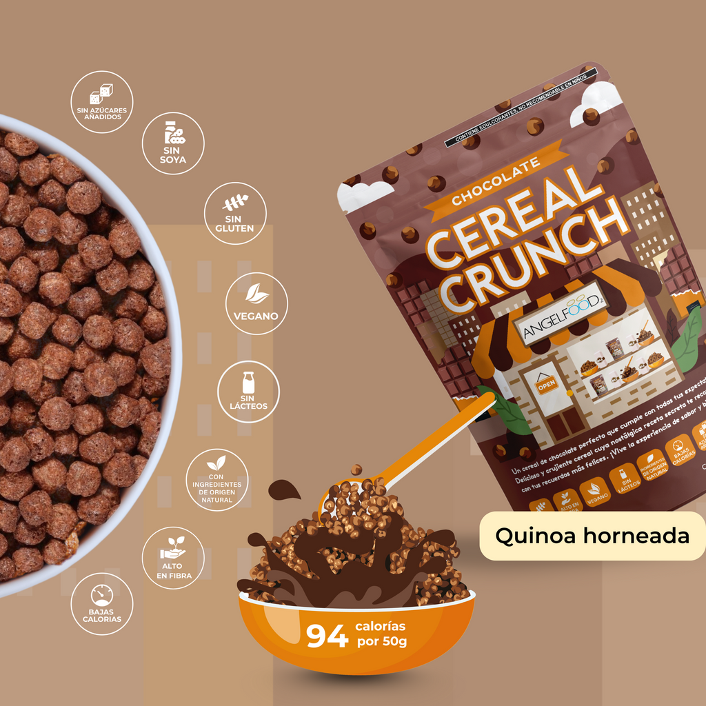 ANGELFOOD Cereal de Quinoa Crunch Chocolate 200g - Frozen-Boutique