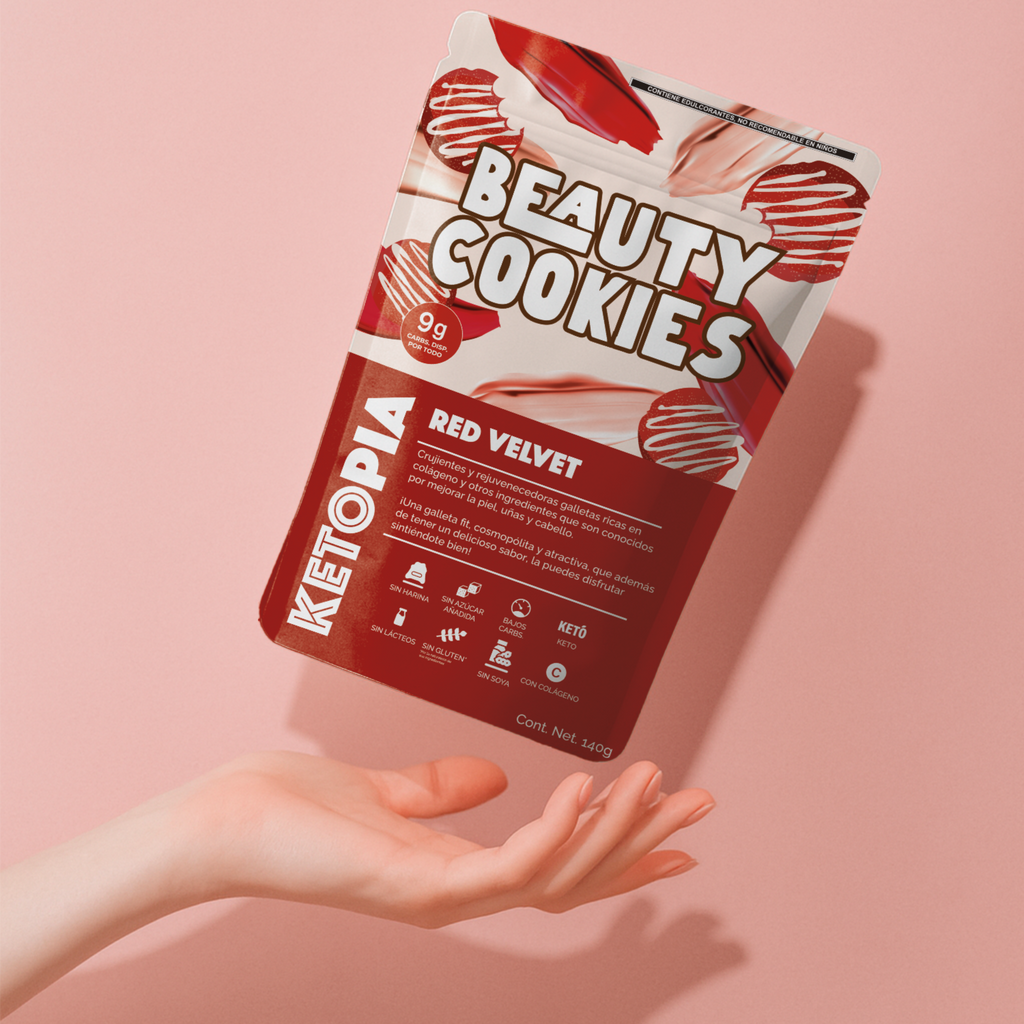 KETOPIA  Galletas con Colágeno Keto Red Velvet 140g - Frozen-Boutique