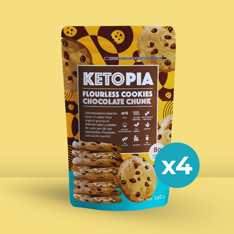 4 Pack Flourless Choco Chip Cookies (140g)