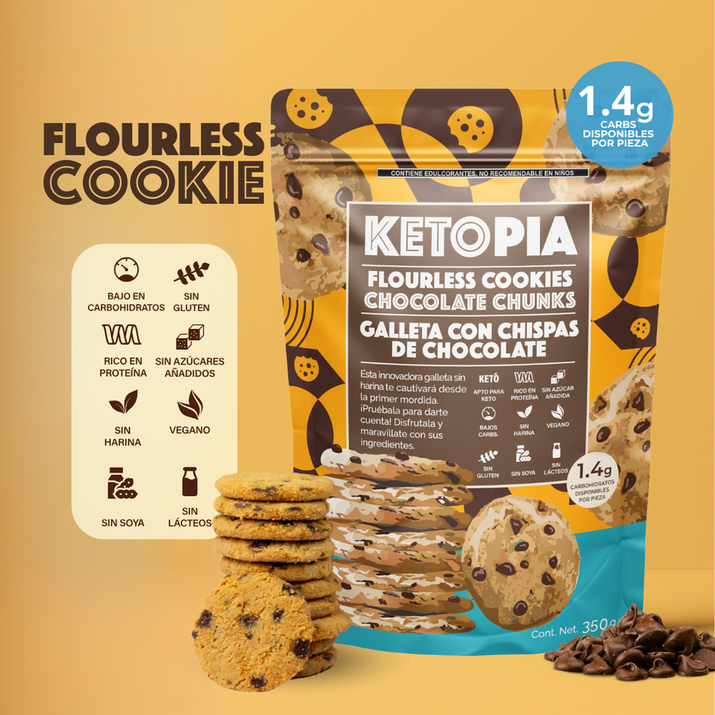 KETOPIA Galletas Sin Harina Keto Chocolate Chunk 350g - Frozen-Boutique