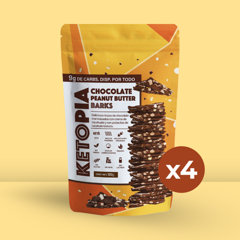 4 Pack Chocolate Peanut Butter Barks (120g)