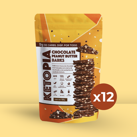 12 Pack Chocolate Peanut Butter Barks (120g)