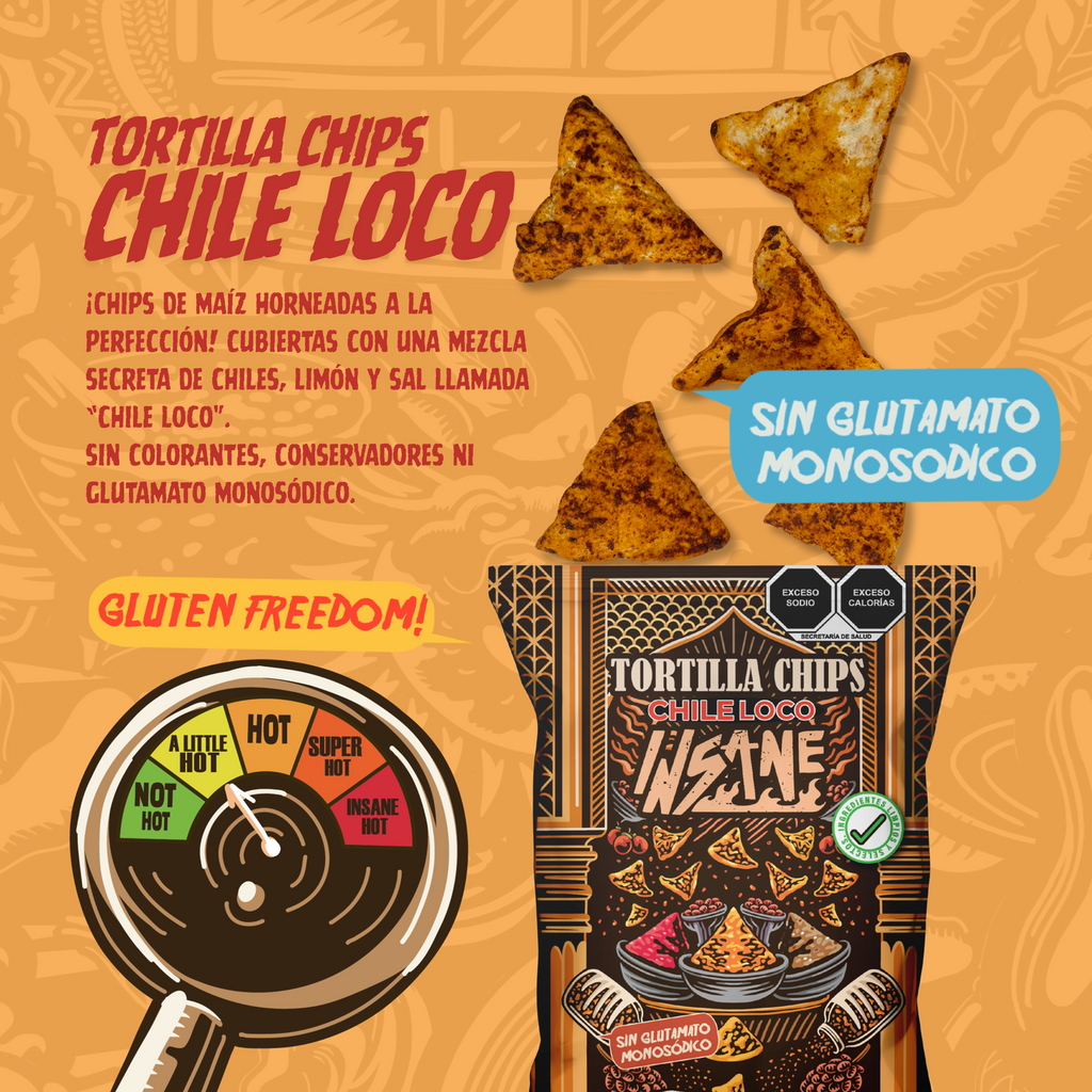 INSANE Totopos de Maíz Horneado Chile Loco 160g - Frozen-Boutique