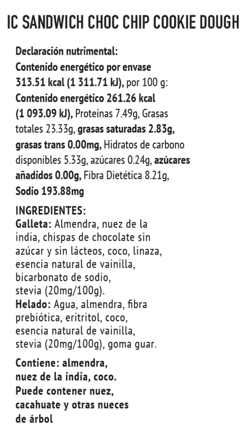 KETOPIA  Sandwich de Helado Keto Chocolate Chip Cookie Dough  120g - Frozen-Boutique