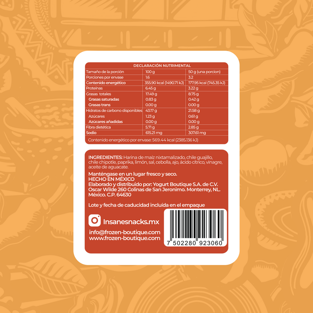 INSANE TOTOPOS DE MAÍZ HORNEADOS CHILE LOCO 50G - Frozen-Boutique