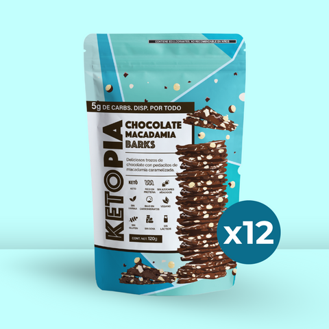12 Pack Chocolate Macadamia Barks (120g)
