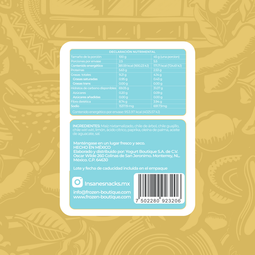 INSANE Maíz Pop Inflado Chili Wiri  250g - Frozen-Boutique