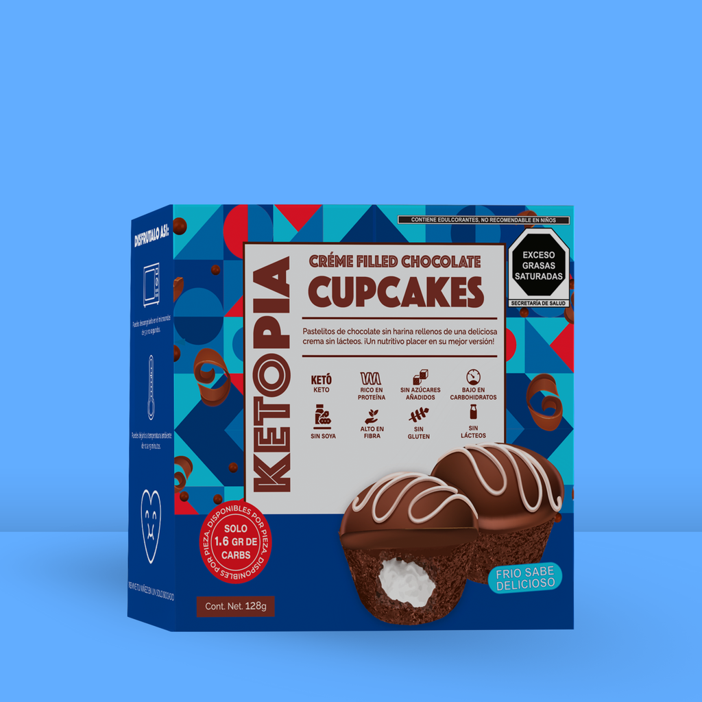 KETOPIA Pastelillo Crème Filled Chocolate Cupcakes 120g - Frozen-Boutique