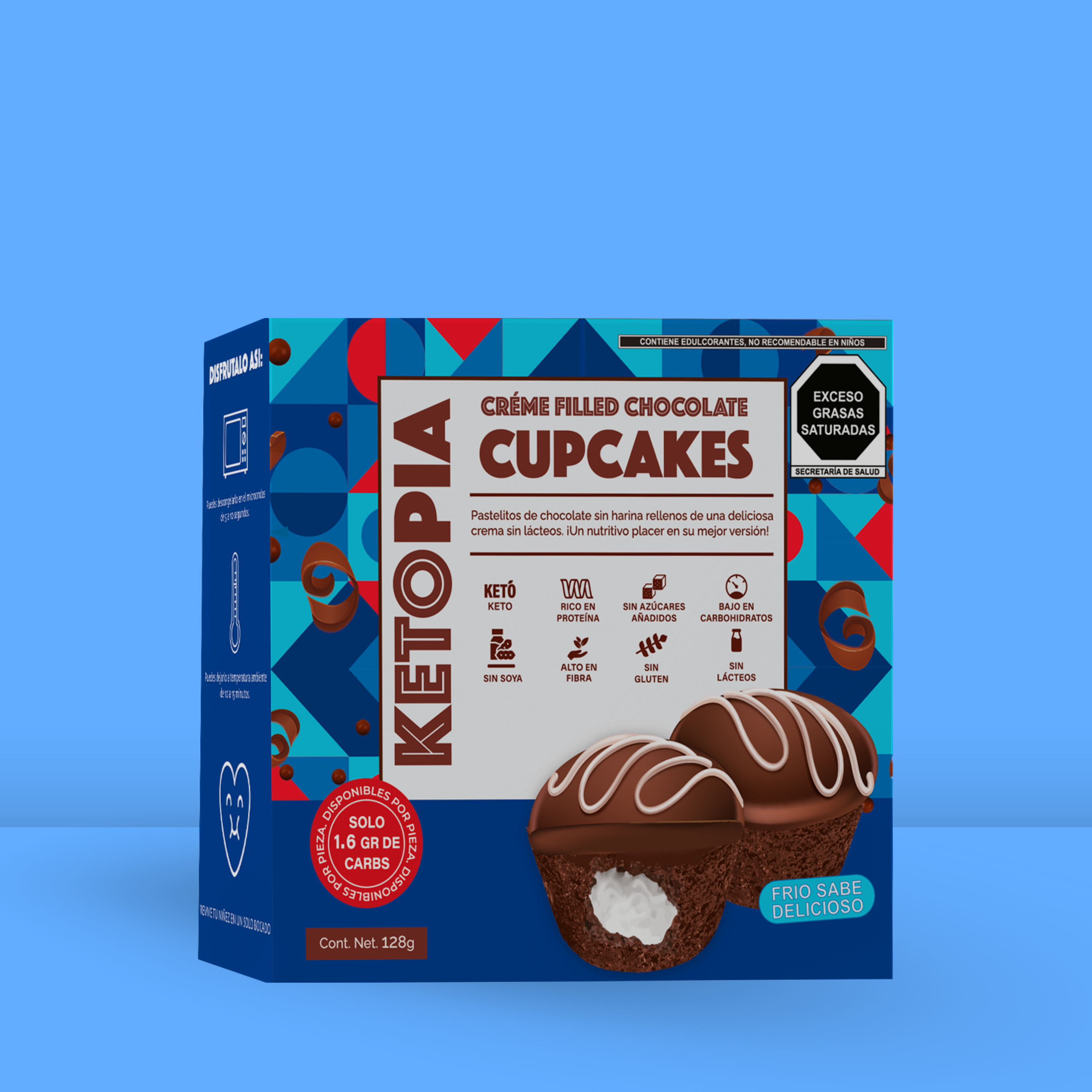 KETOPIA Pastelillo Crème Filled Chocolate Cupcakes 120g