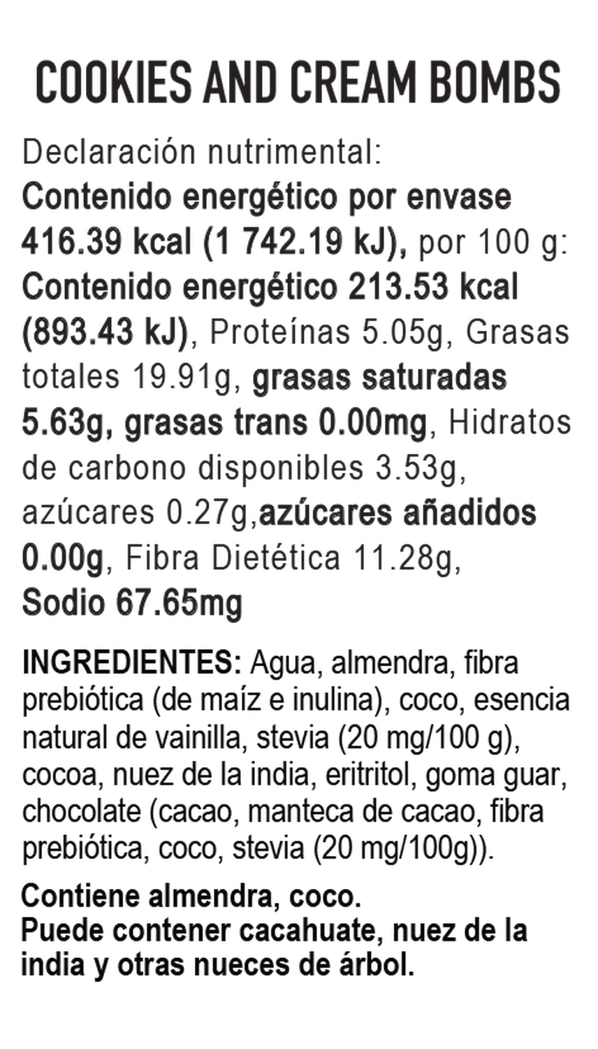 KETOPIA  Bombs de Helado Sin Azúcar Keto  Cookies and Cream 195g - Frozen-Boutique