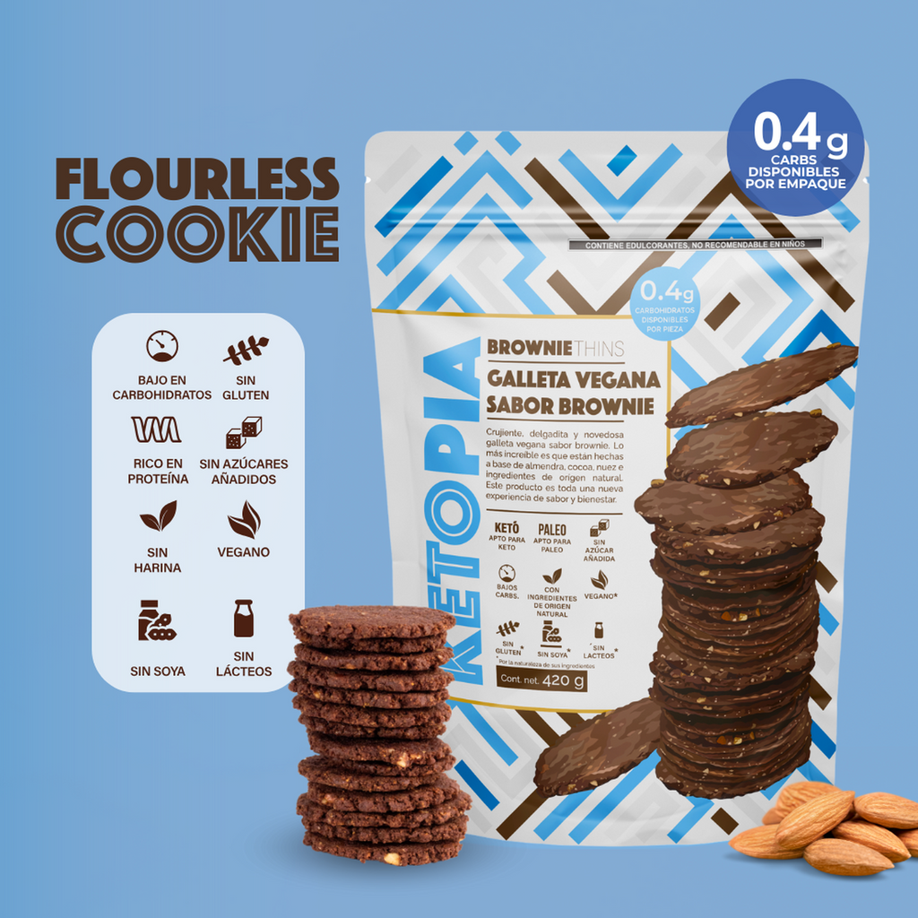 KETOPIA - Galletas Veganas Brownie Thins  420g - Frozen-Boutique