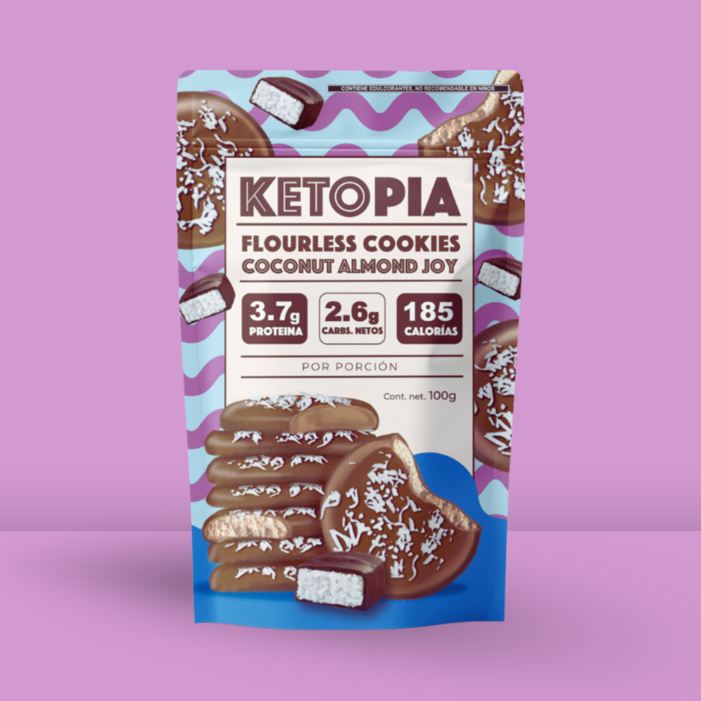 KETOPIA  Galletas Sin Harina Cubiertas de Chocolate Keto Coconut Almond Joy  100g - Frozen-Boutique