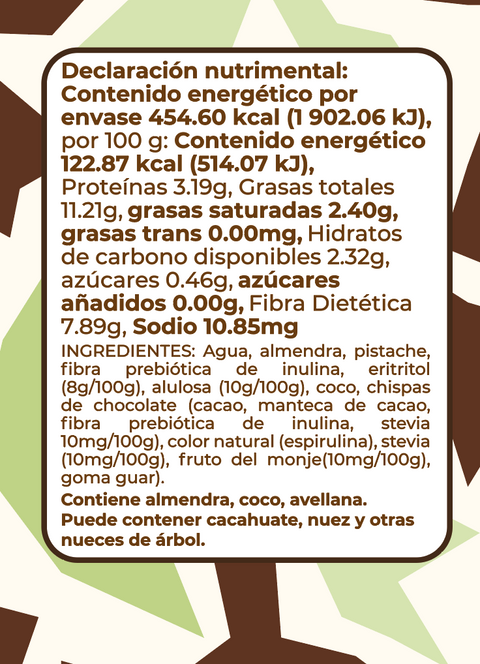 5 Pack Helado Keto Pistachio Chocolate Chip (370g)