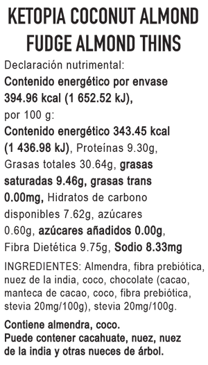 
                  
                    12-PAQUETES Galletas Keto Almond Thins Coconut Fudge
                  
                