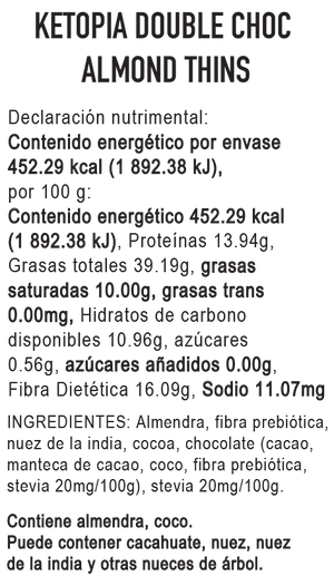 
                  
                    12-PAQUETES Galletas Keto Almond Thins Double Chocolate
                  
                
