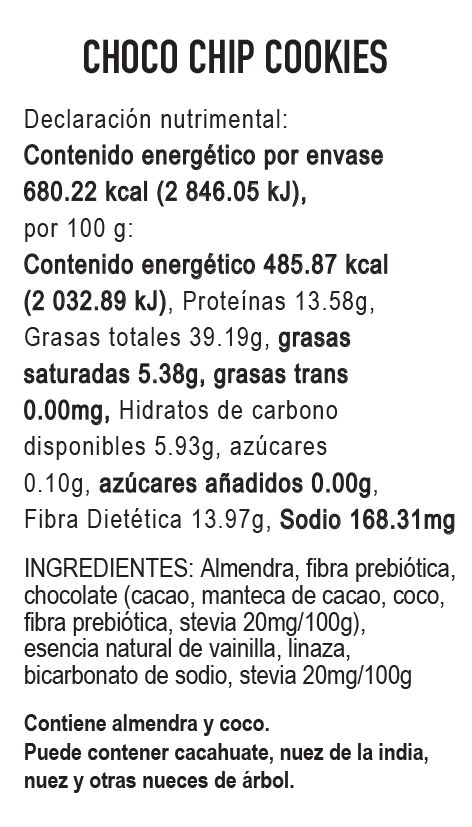 
                  
                    12-PAQUETES Galletas Keto Flourless Choco Chip
                  
                