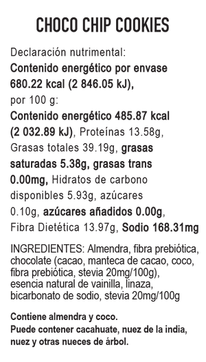 
                  
                    12-PAQUETES Galletas Keto Flourless Choco Chip
                  
                