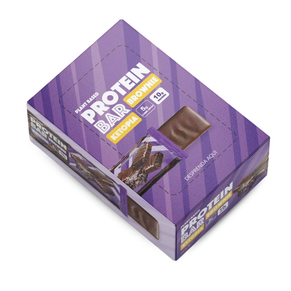 KETOPIA - Barras de Proteina keto 10 g de proteina Brownie -  12 Pack - Frozen-Boutique