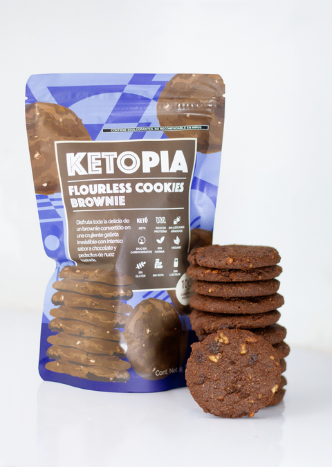 12-PAQUETES Galletas Keto Flourless Brownie Cookies