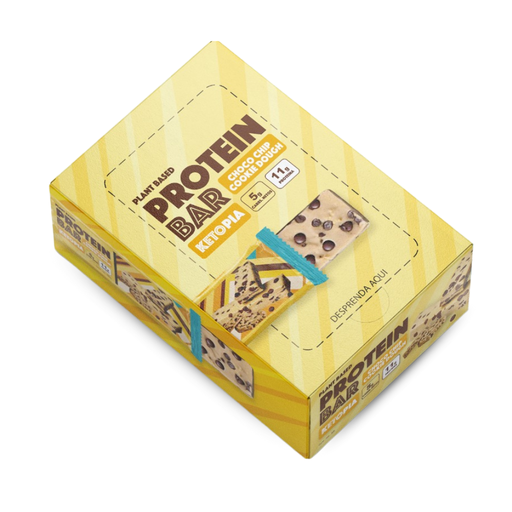 KETOPIA - Barras de Proteina keto 11 g de proteina Cookie Dough-  12 Pack
