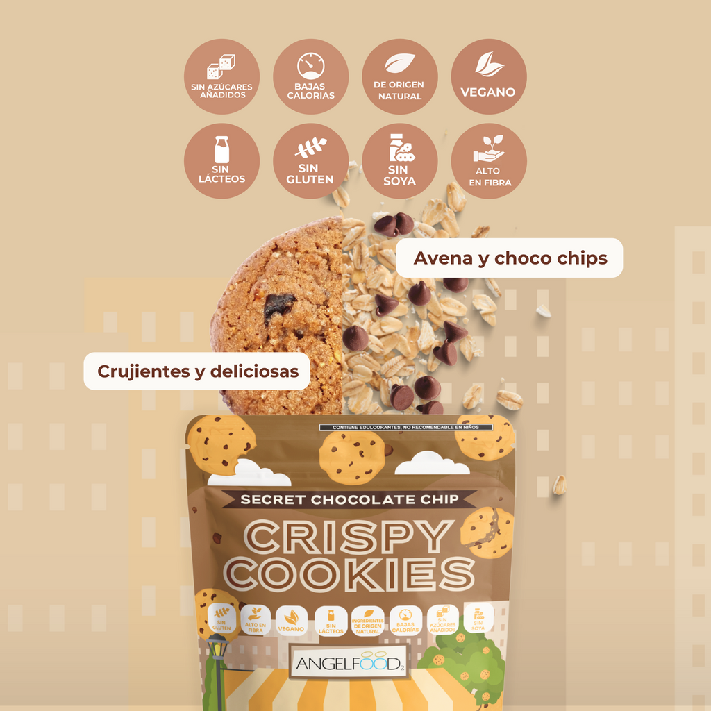 ANGELFOOD Crispy Cookies Chocolate Chip  120g - Frozen-Boutique