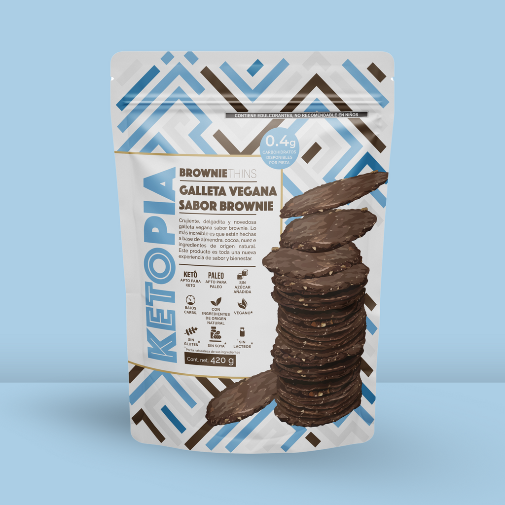 KETOPIA - Galletas Veganas Brownie Thins  420g - Frozen-Boutique
