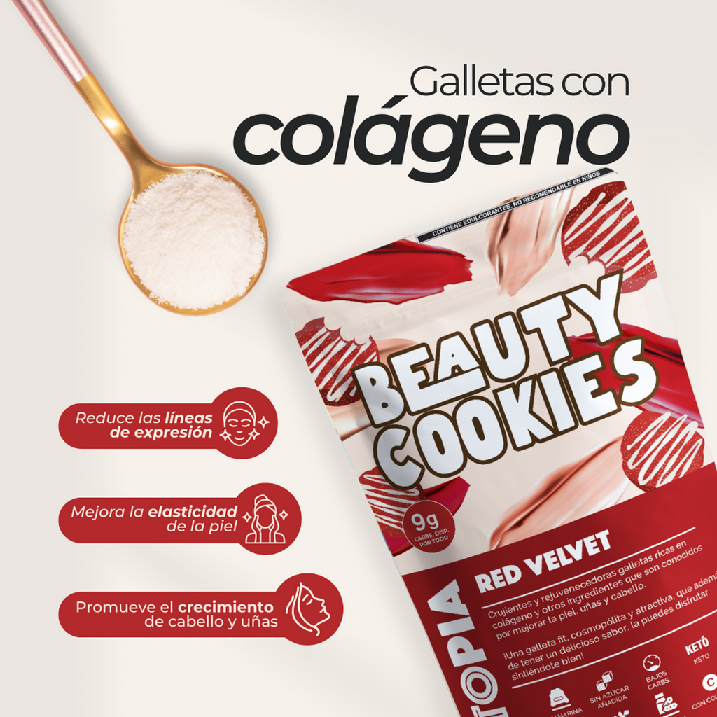 KETOPIA  Galletas con Colágeno Keto Red Velvet 140g - Frozen-Boutique