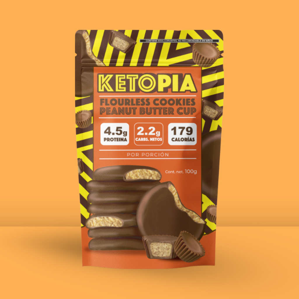 KETOPIA Galletas Sin Harina Cubiertas de Chocolate Keto Peanut Butter Cup  100g - Frozen-Boutique